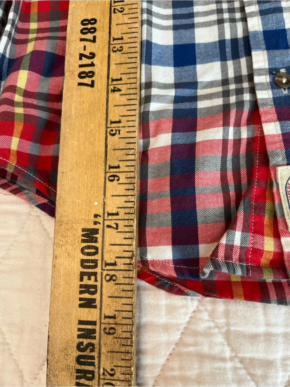 Ralph Lauren Red, Navy & White Plaid Button-Down Shirt for Kids Sz 5 School